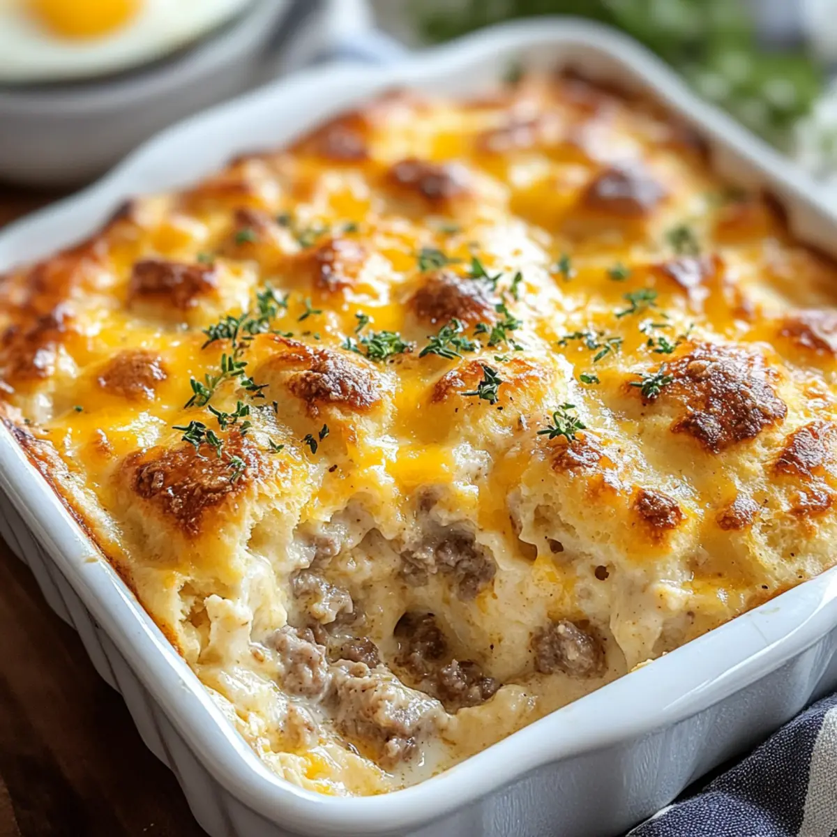 Biscuits and Gravy Breakfast Casserole