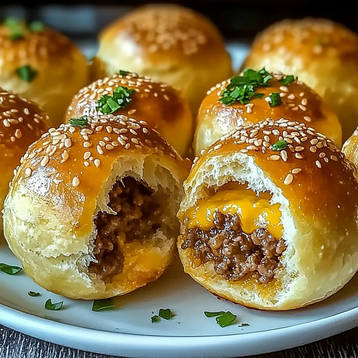Cheesy Garlic Parmesan Cheeseburger Bombs