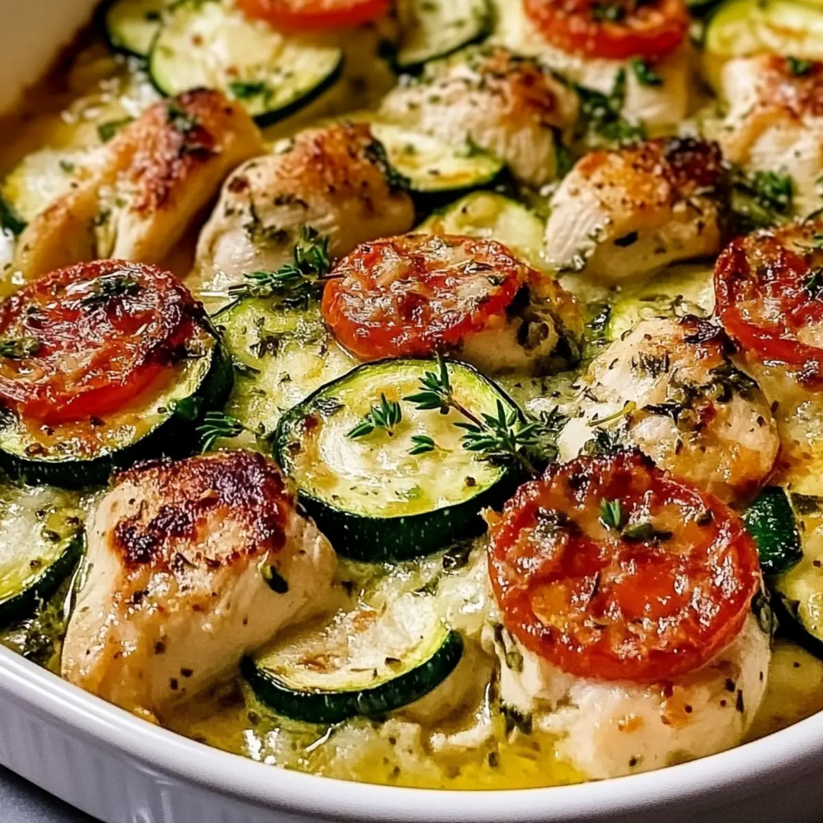 Savory Mediterranean Chicken Zucchini Bake