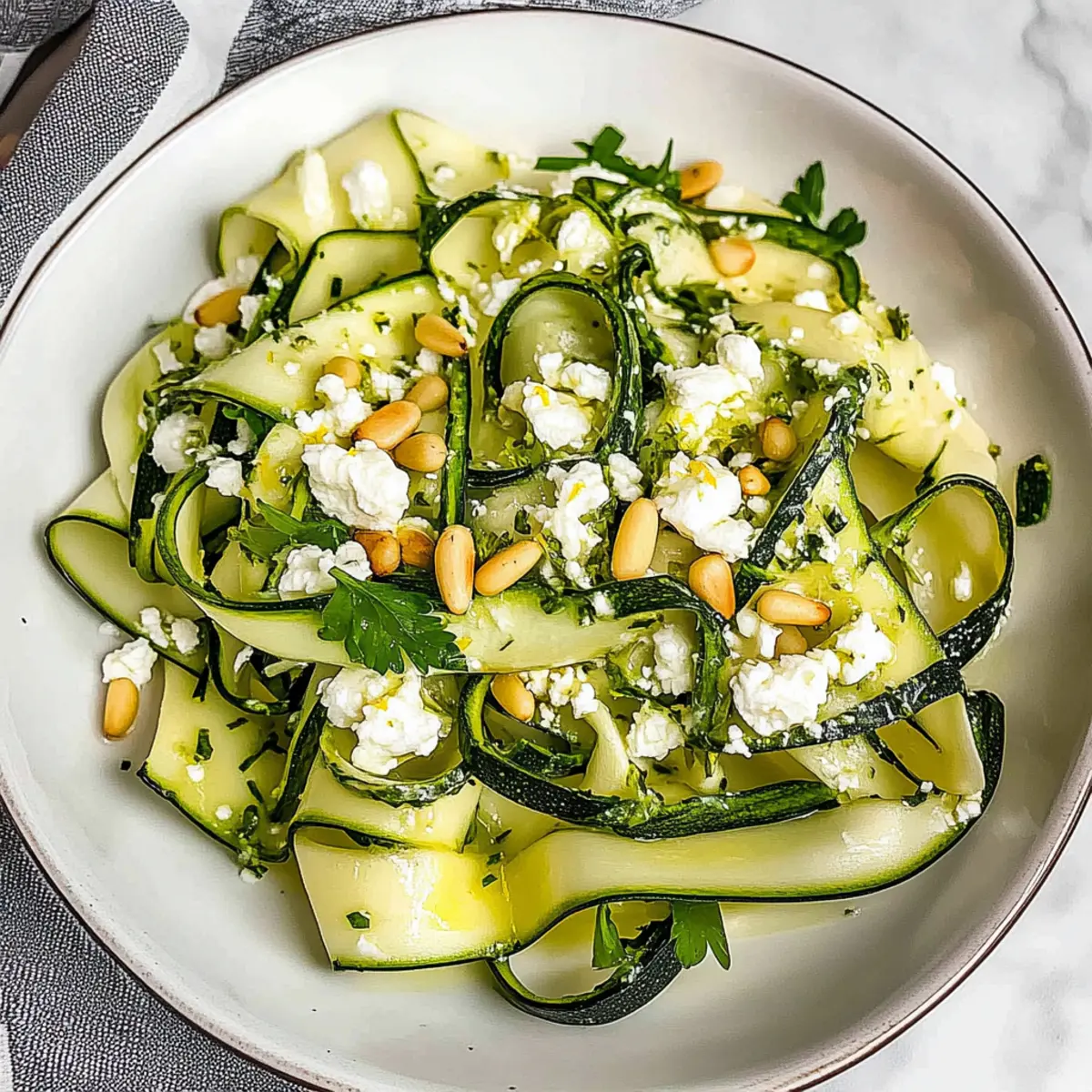 Shaved Zucchini Salad with Goat Cheese