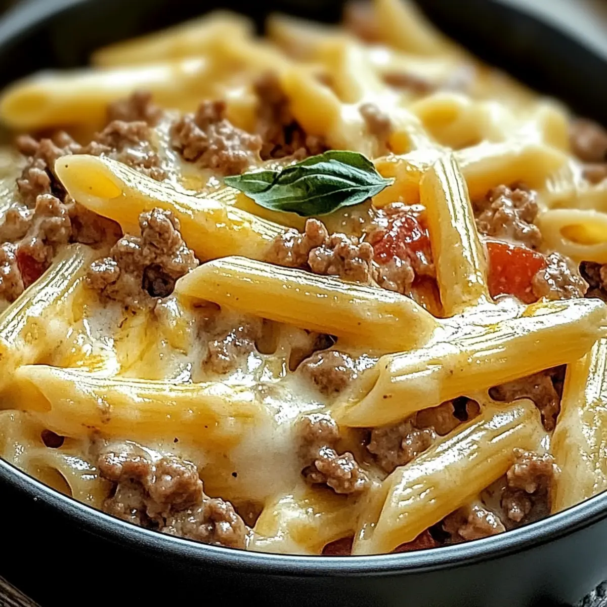 Creamy Rotel Pasta with Ground Beef