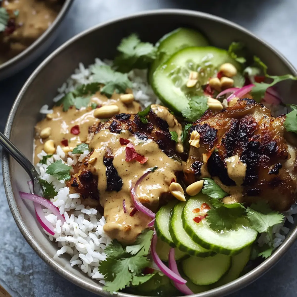 Chicken Satay Rice Bowls