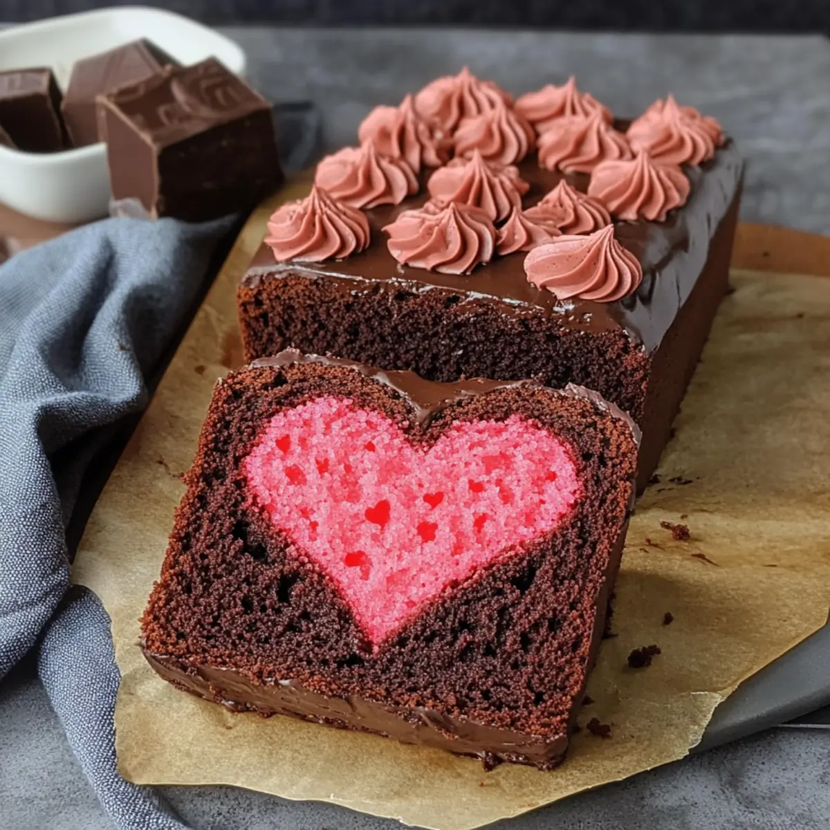 Hidden Heart Chocolate Loaf Cake