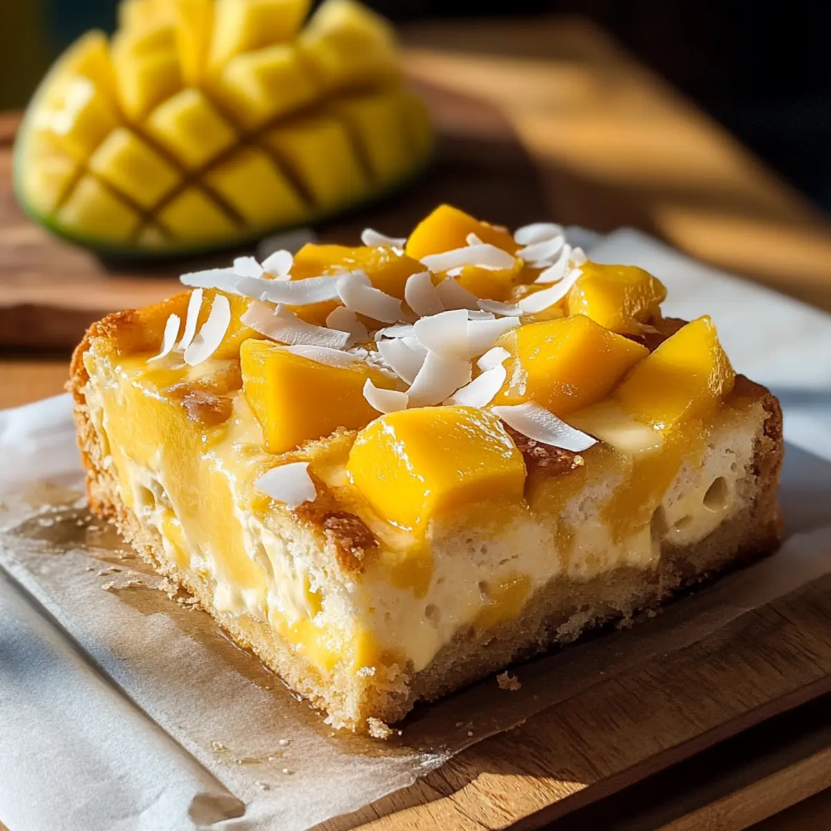 Mango Coconut Bread Pudding
