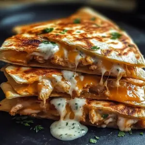Cheesy Hot Honey Chicken Quesadillas