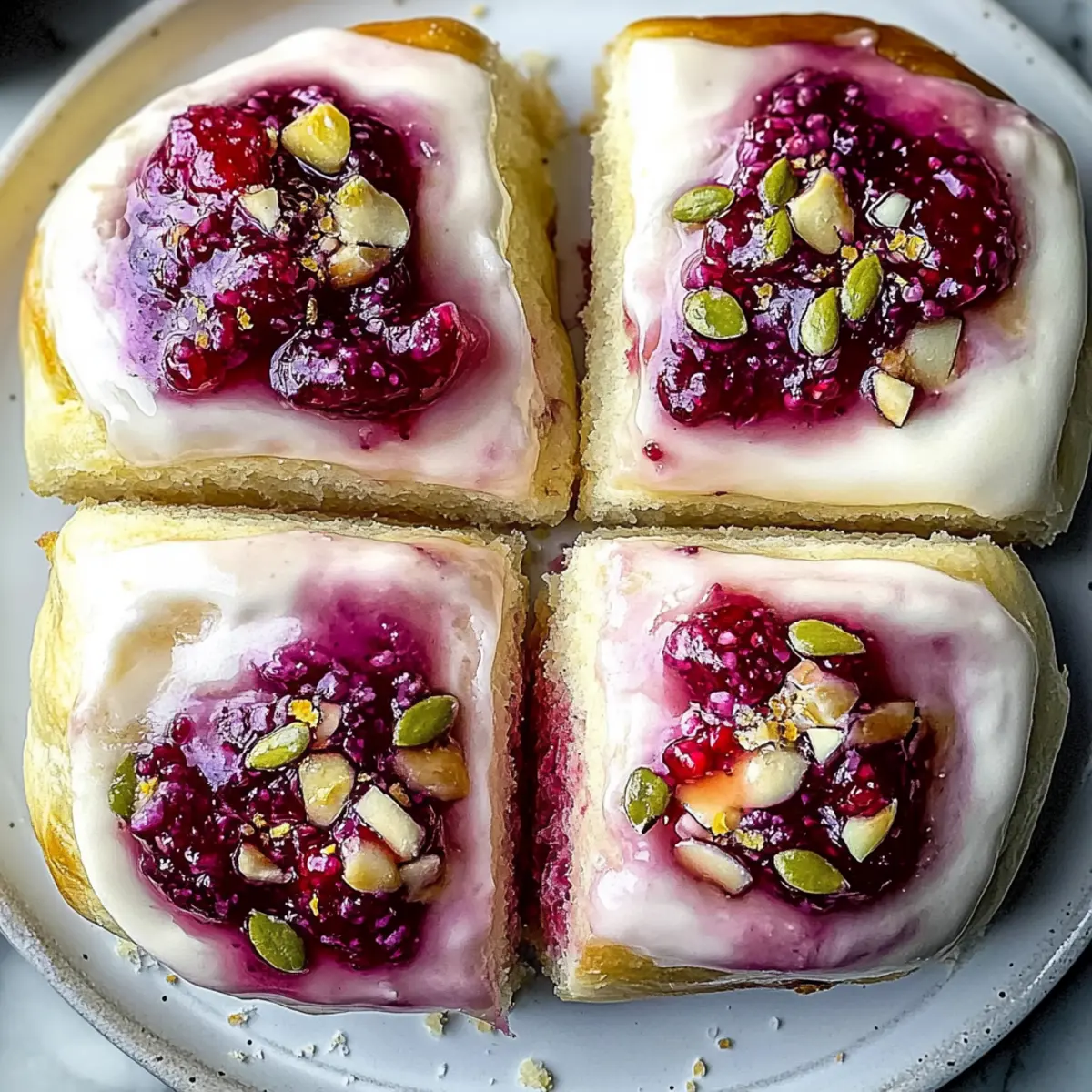 Raspberry and Rose Cheesecake Buns