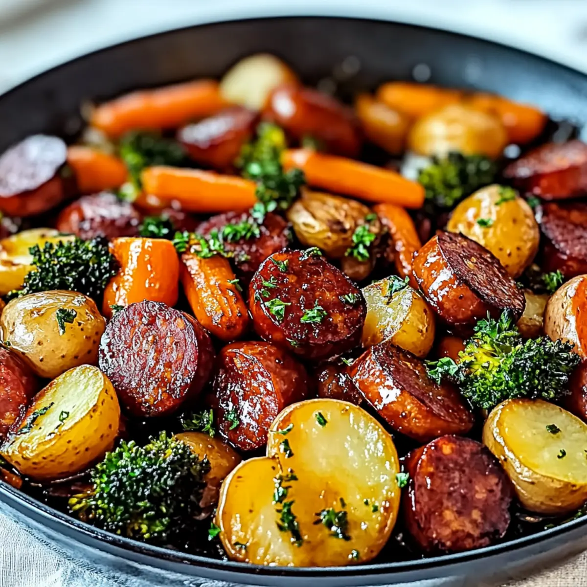One-Pan Honey Garlic Kielbasa & Veggies