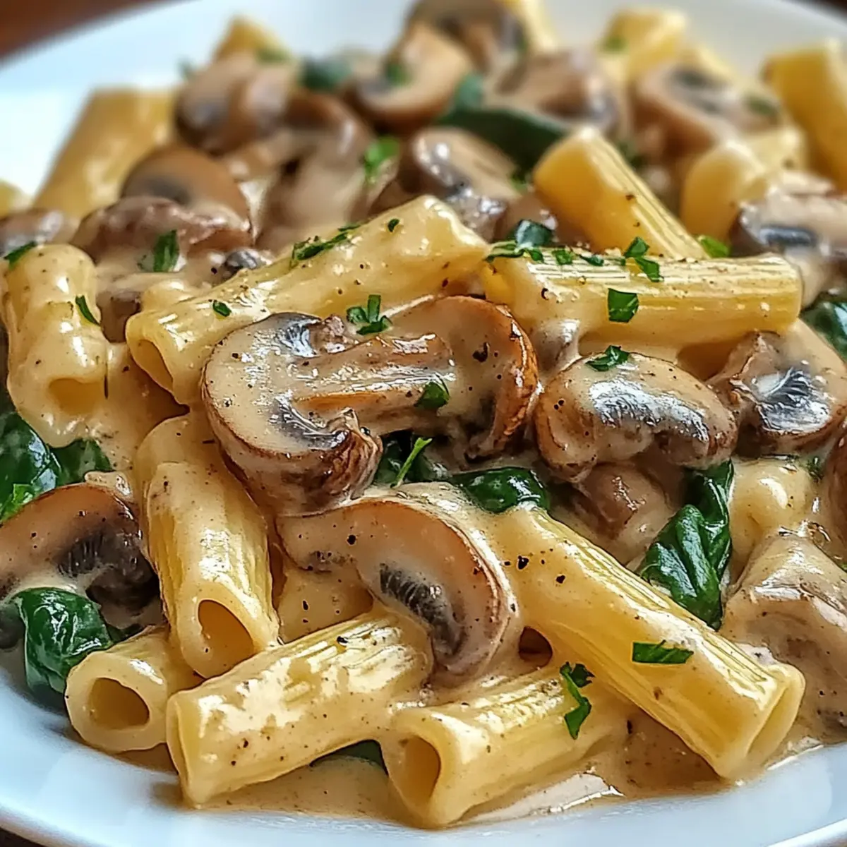 Creamy Tuscan Mushroom Pasta Skillet