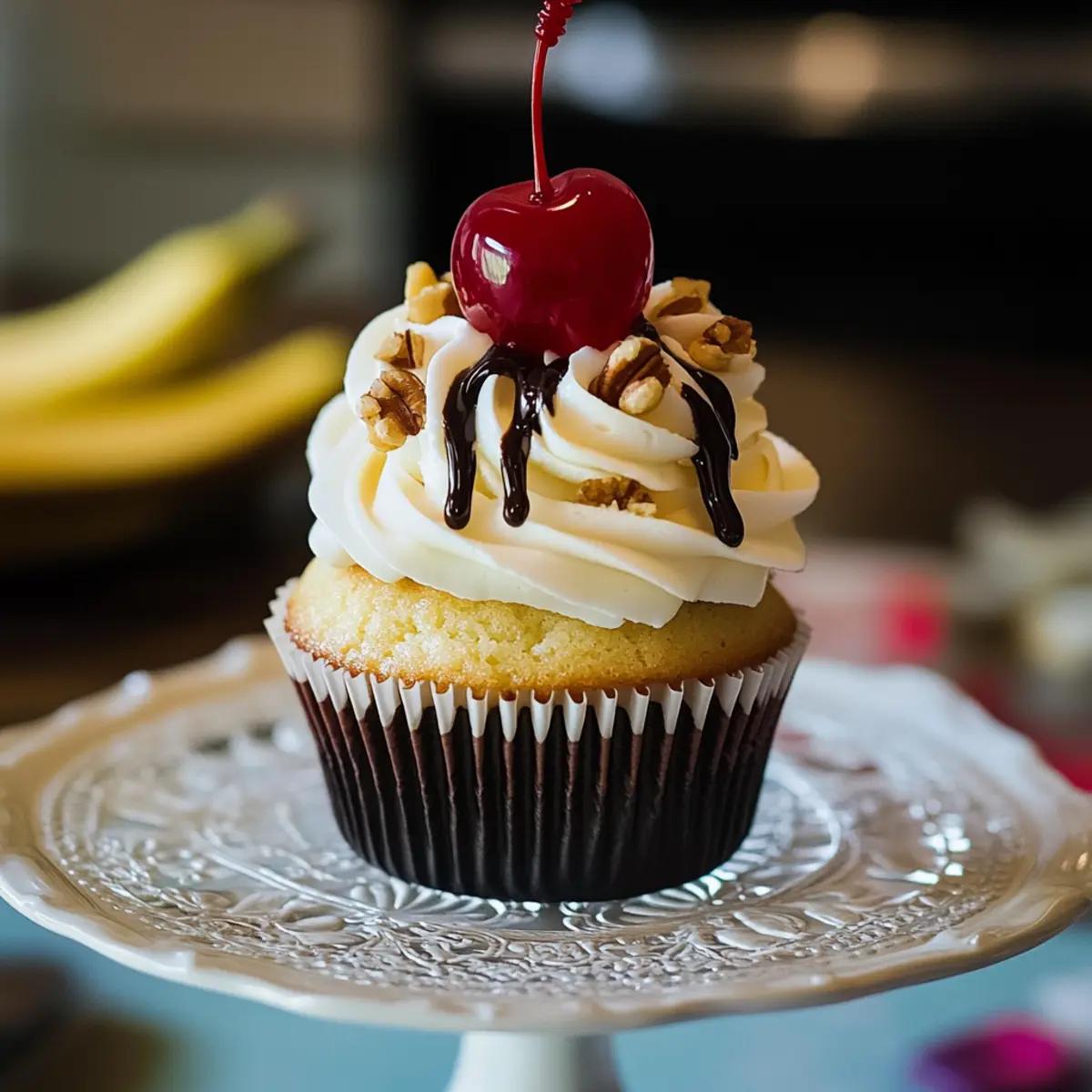 Homemade Banana Split Cupcakes