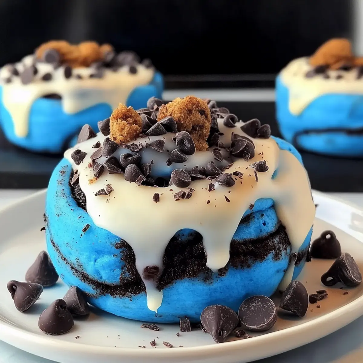 Cookie Monster Cinnamon Rolls