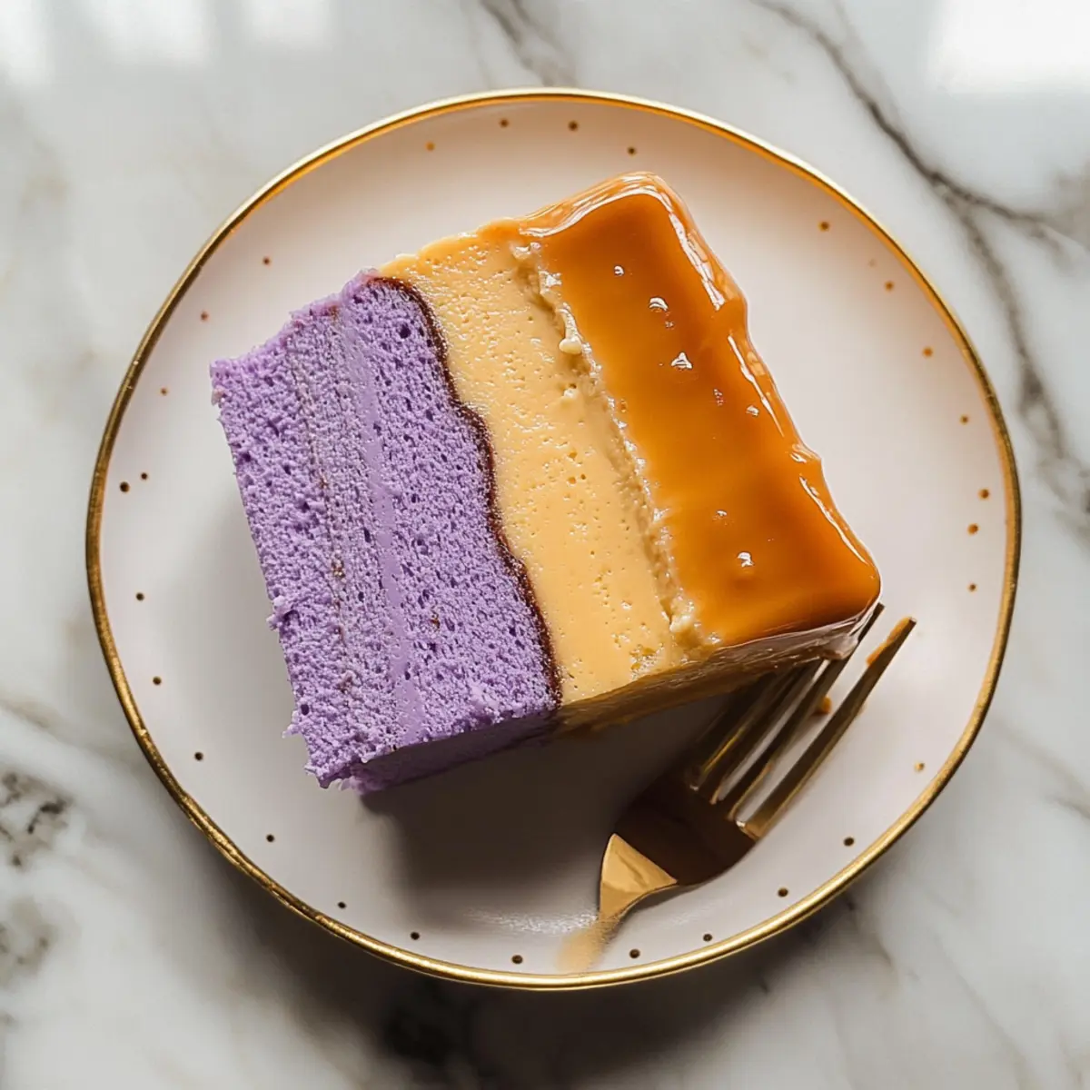 Ube Leche Flan Layer Cake