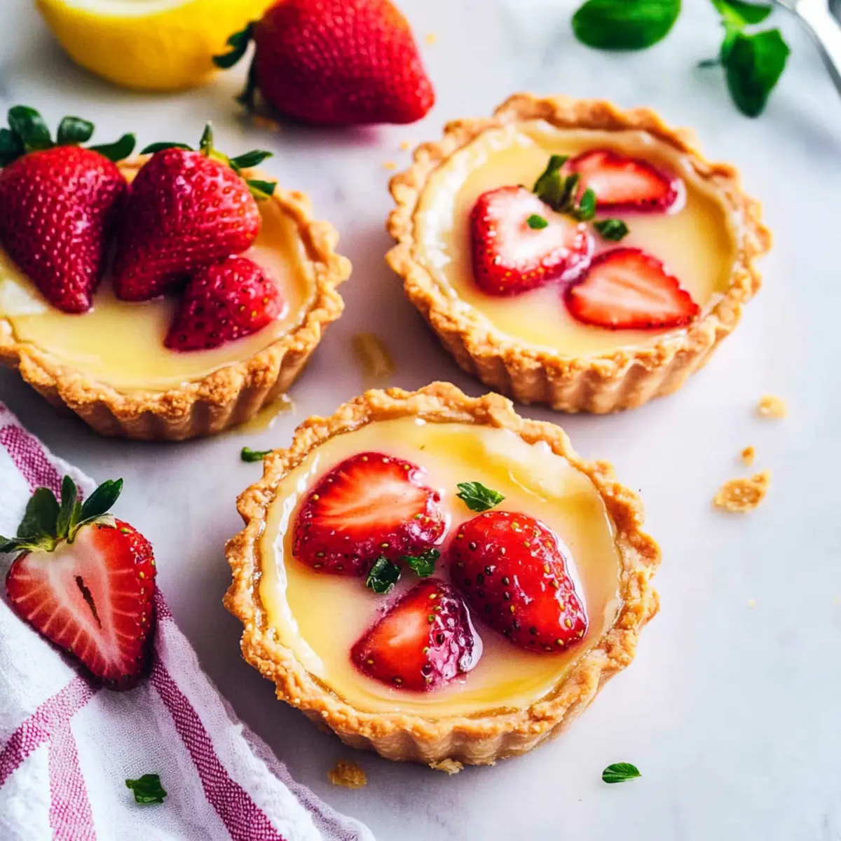 Strawberry Honey Custard Tarts