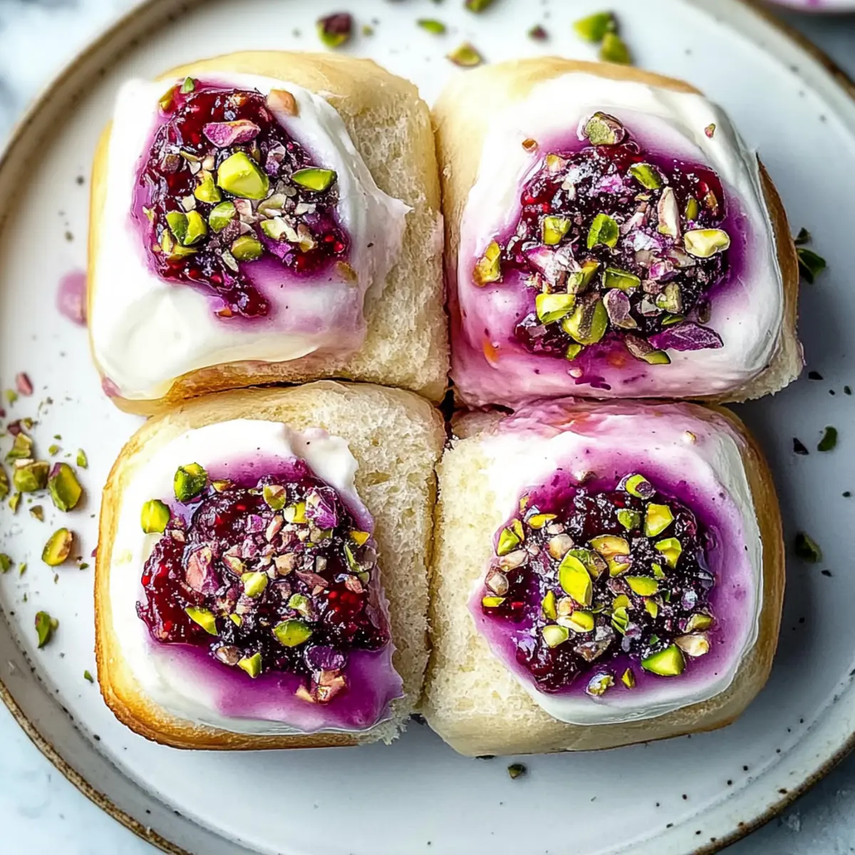 Raspberry and Rose Cheesecake Buns
