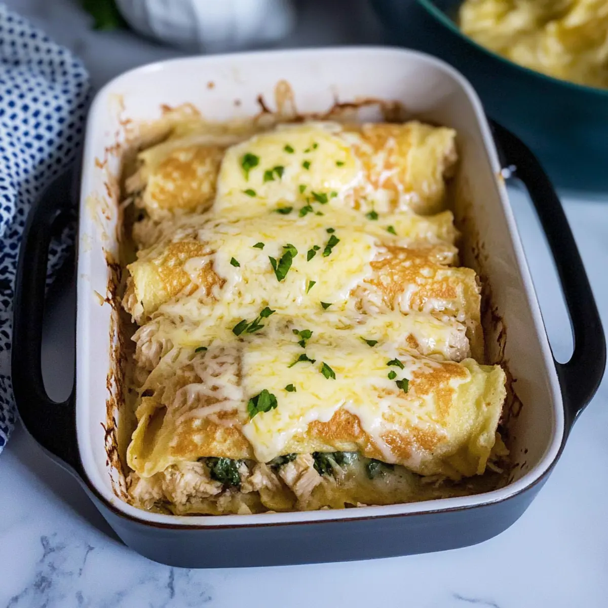 Chicken Florentine Crepes