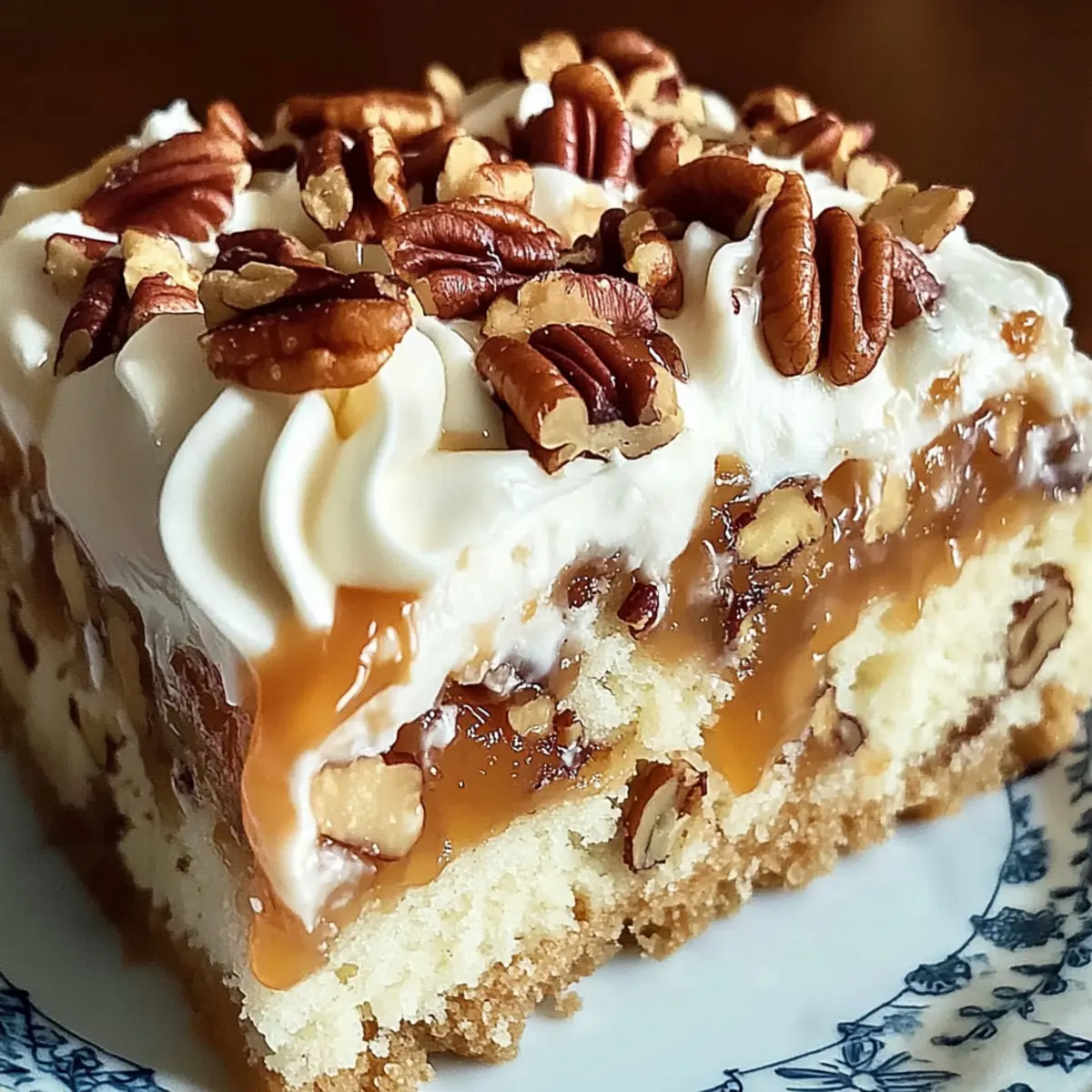 Butter Pecan Praline Poke Cake