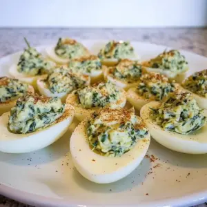 Keto Spinach Artichoke Deviled Eggs