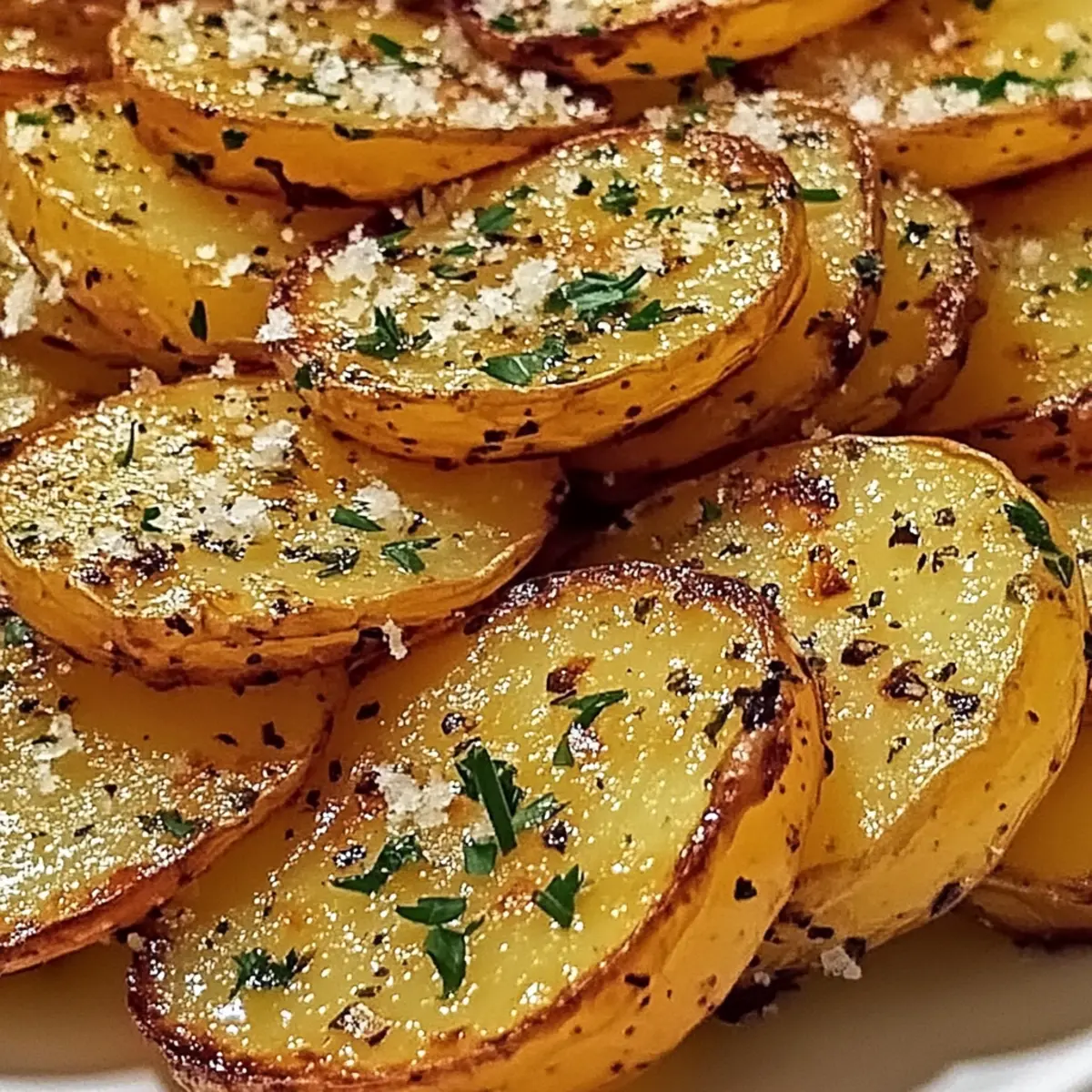 Crispy Garlic Butter Potato Rounds