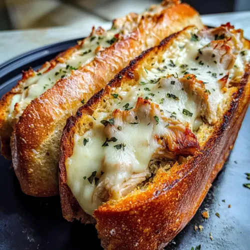 Cheesy Chicken Garlic Bread Sandwich