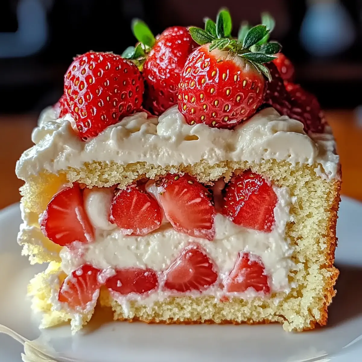 Strawberry Custard Delight Cake