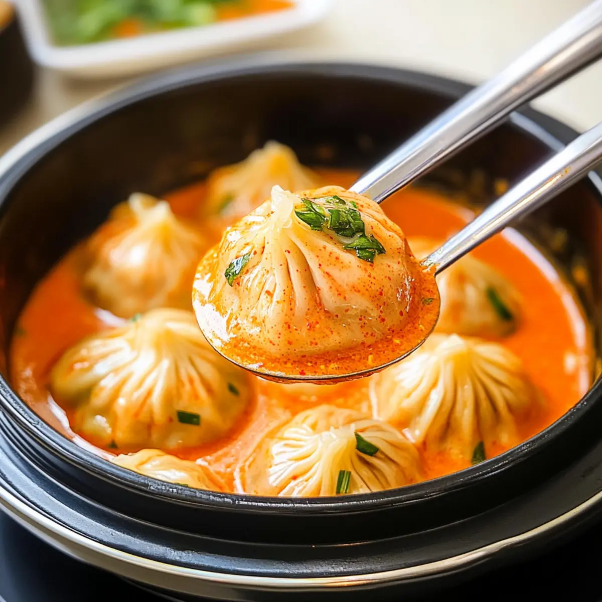 Soup Dumplings in Creamy Gochujang Sauce