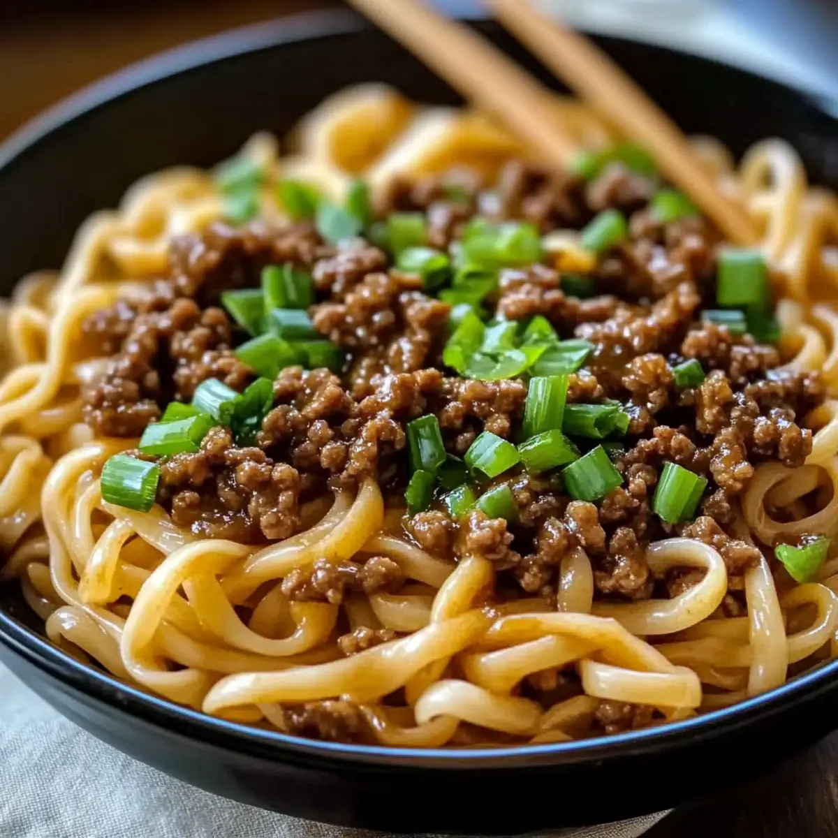 Mongolian Ground Beef Noodles