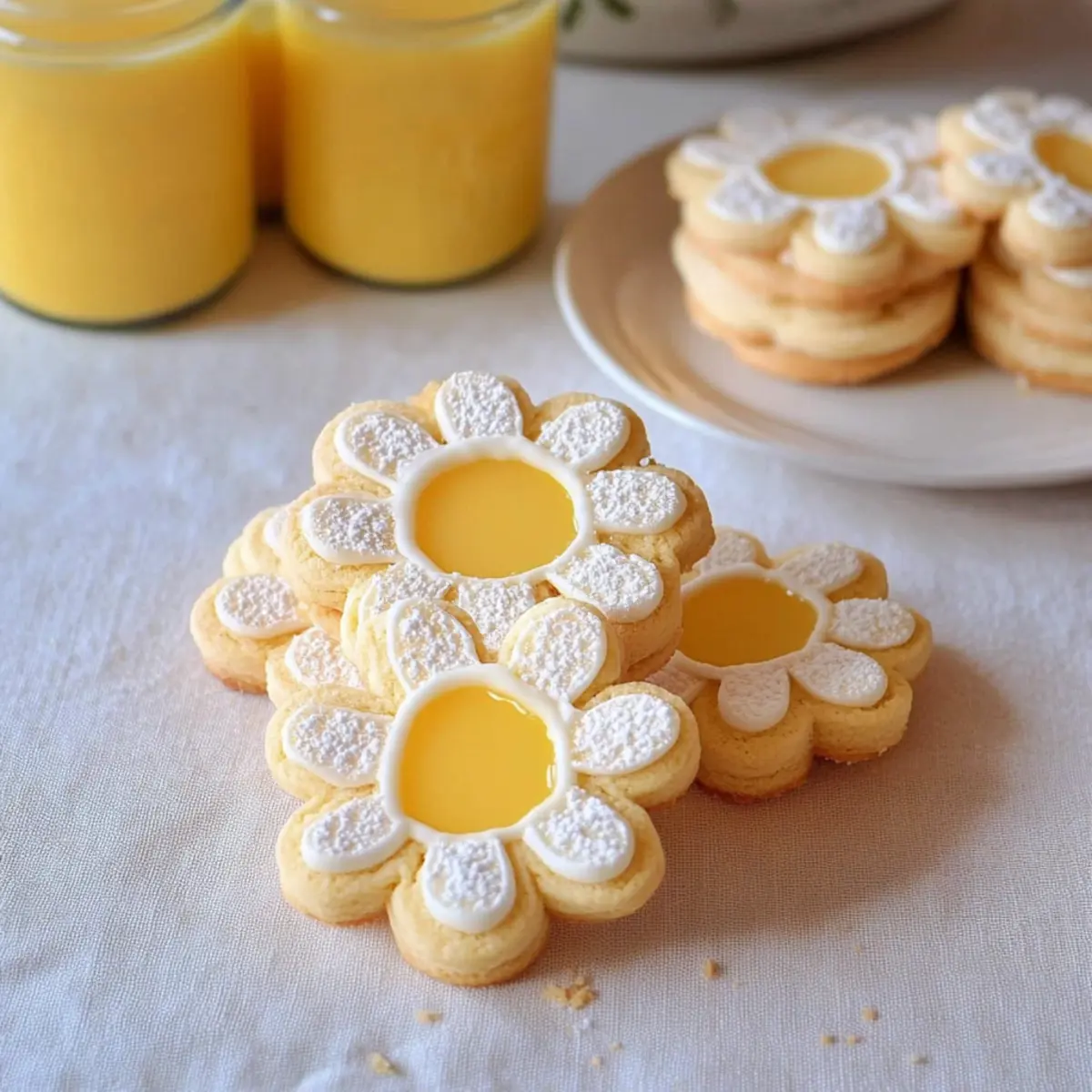 Daisy Cookies filled with Lemon Curd