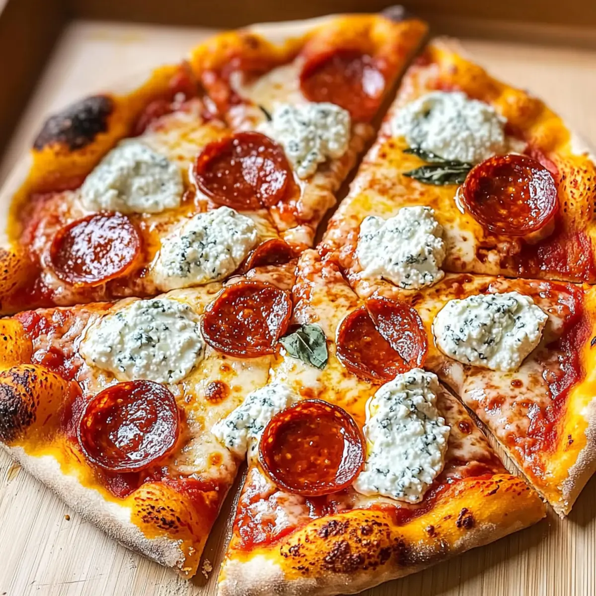 Hot Honey Pepperoni Ricotta Pizza