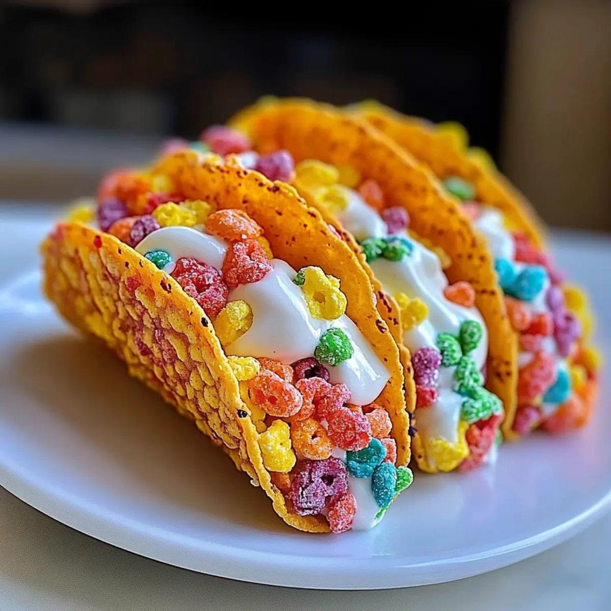 Fruity Pebbles Cheesecake Tacos