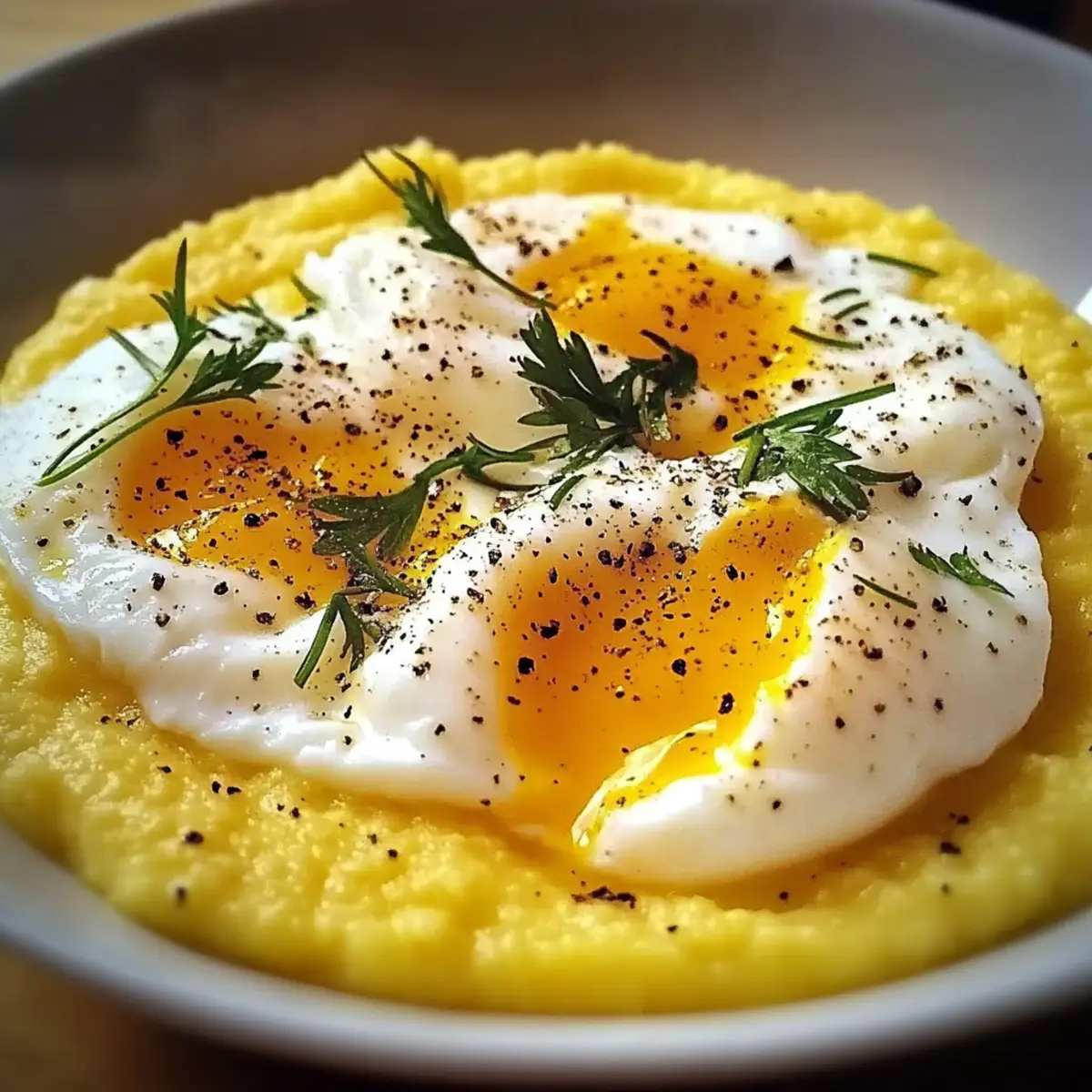 Creamy Polenta with Poached Eggs