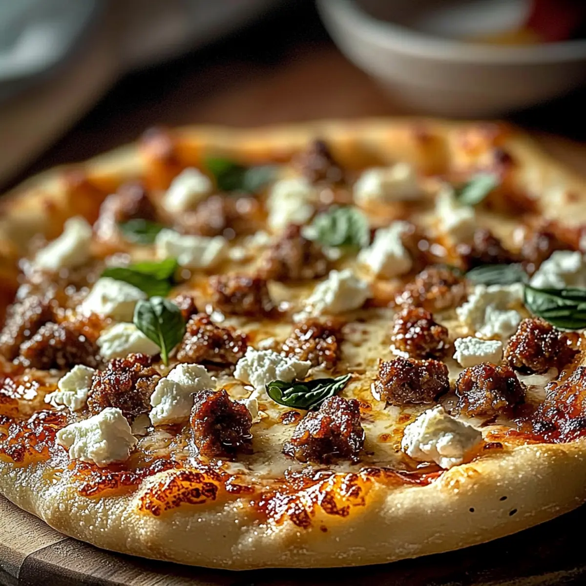 Sausage Feta Honey Pizza