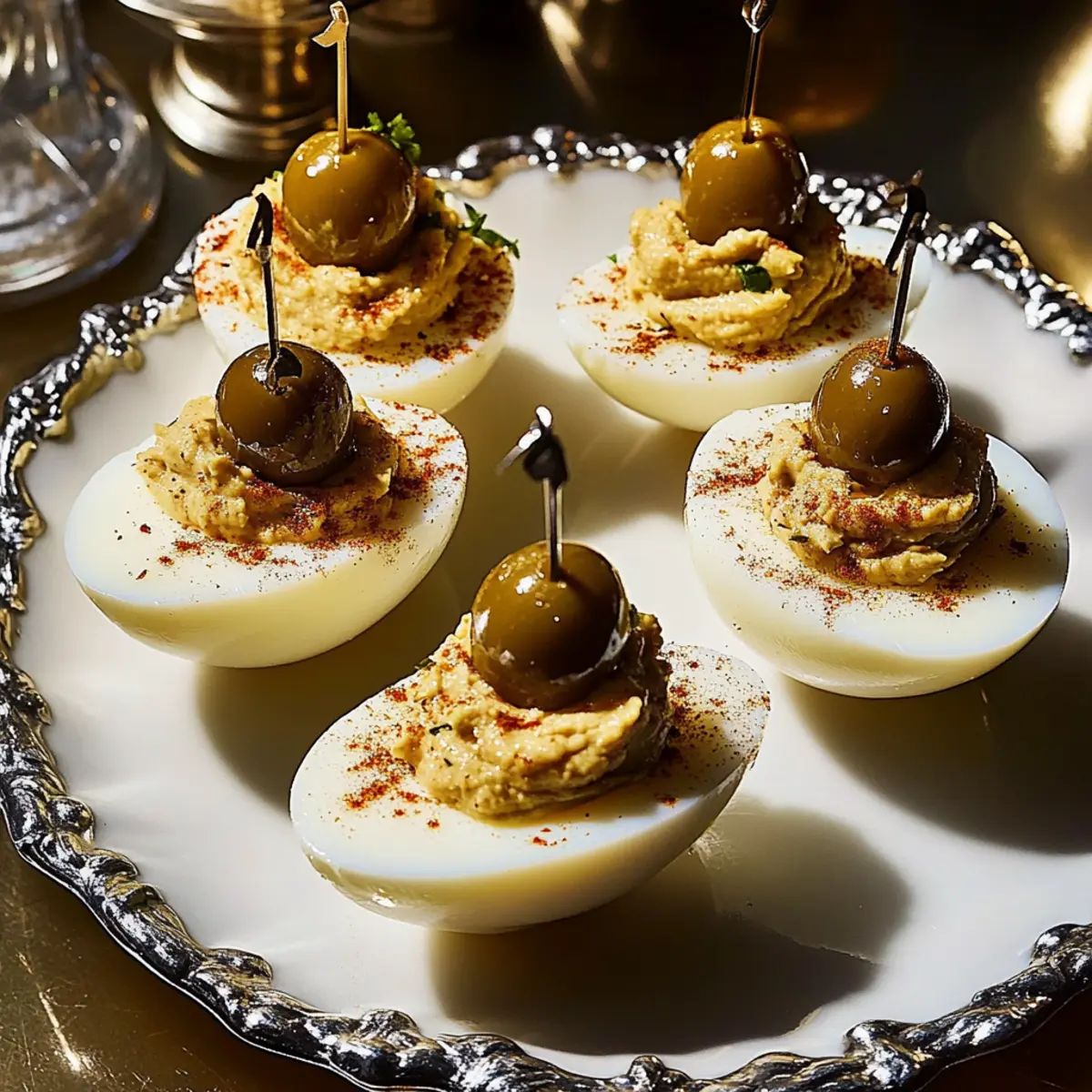 Dirty Martini Deviled Eggs