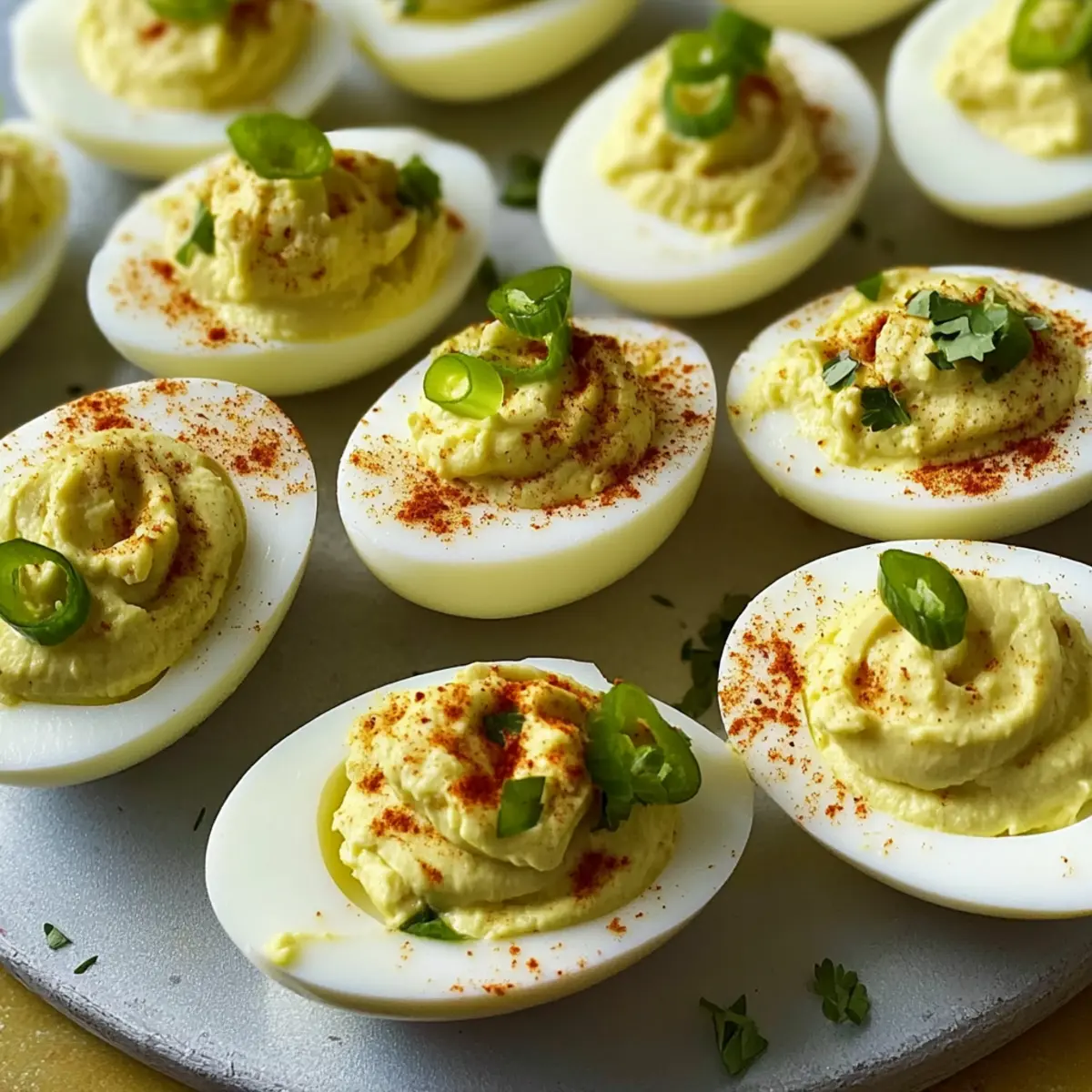 Spicy Banana Pepper Deviled Eggs
