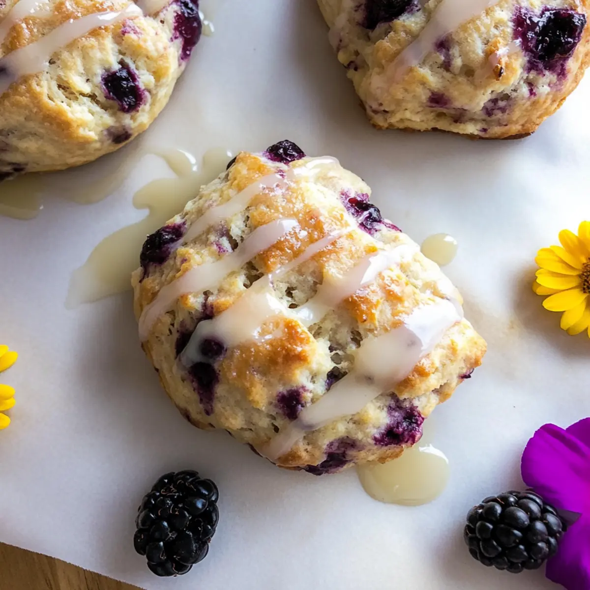 Earl Grey Blackberry Scones with Lemon Glaze