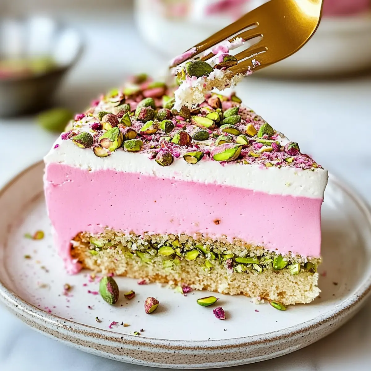 Pistachio Rose Milk Cake Recipe