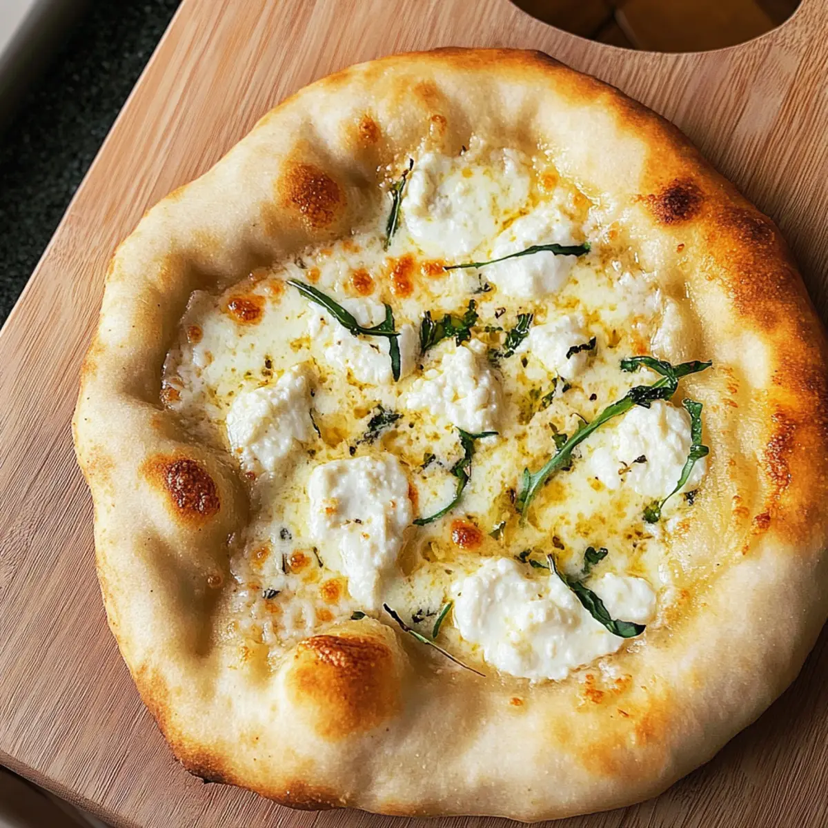 Crispy White Pizza with Ricotta and Asiago