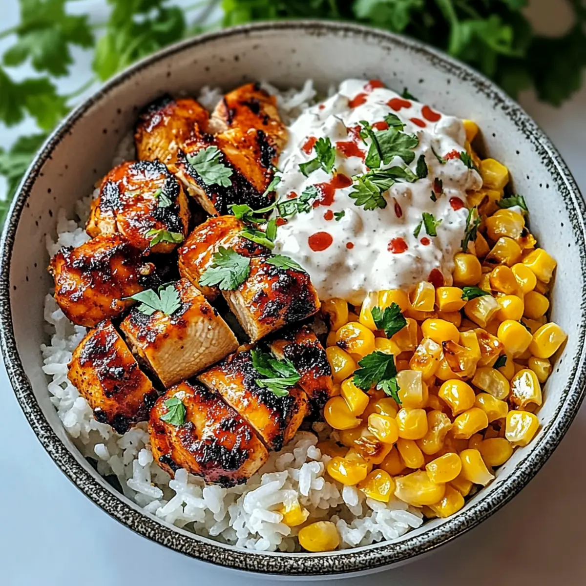 Street Corn Chicken Rice Bowl