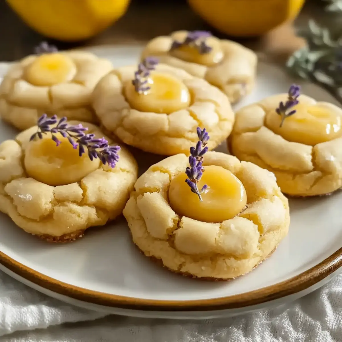 Lemon Lavender Thumbprint Cookies