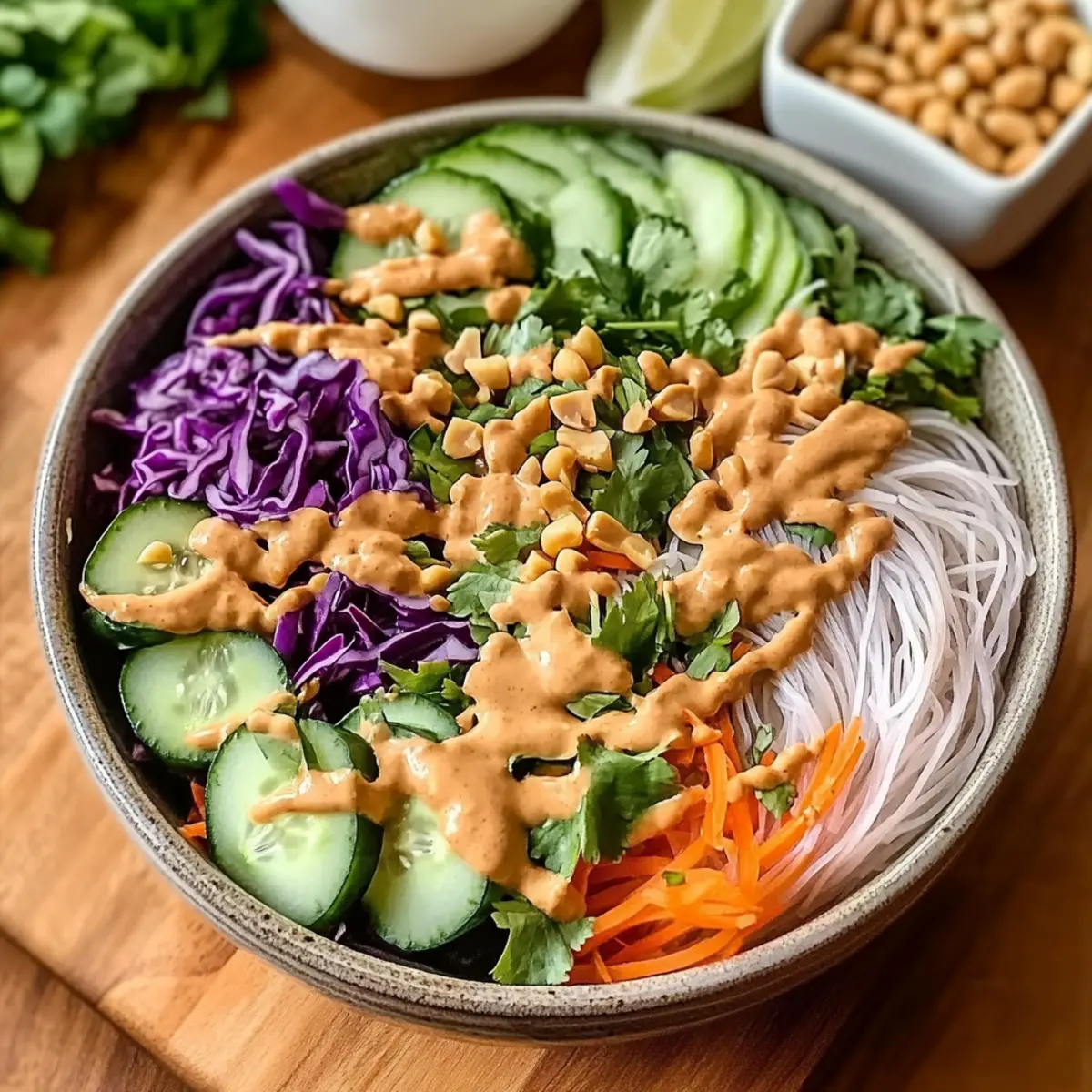 Spring Roll Salad with Peanut Sauce