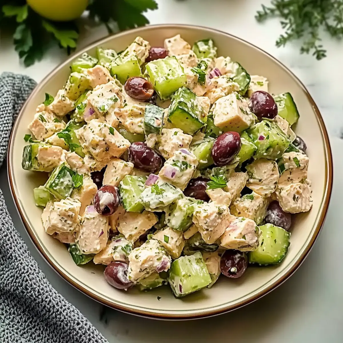 High Protein Mediterranean Chicken Salad