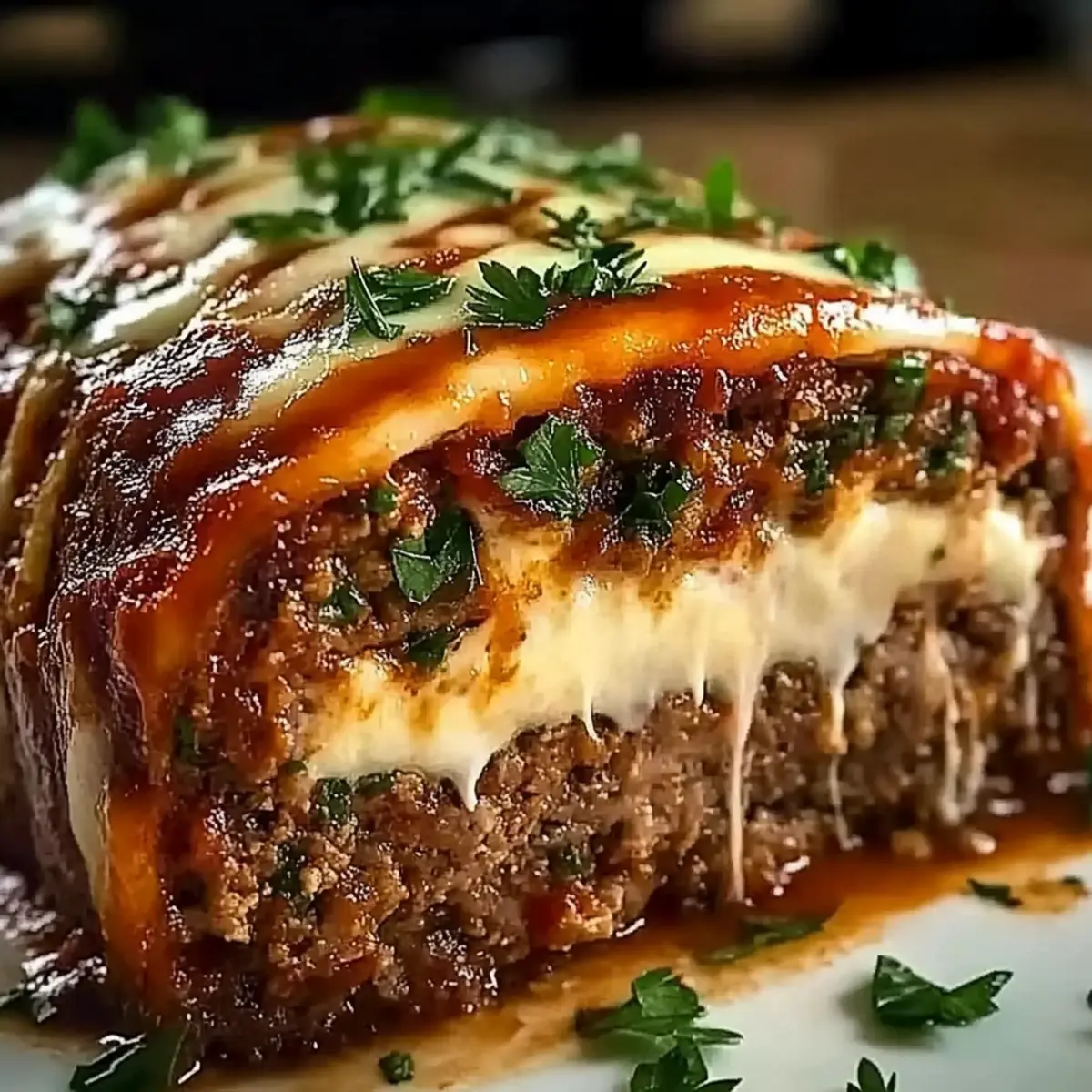 Stuffed Italian meatloaf