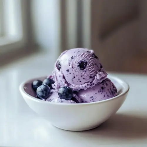Blueberry Cottage Cheese Ice Cream
