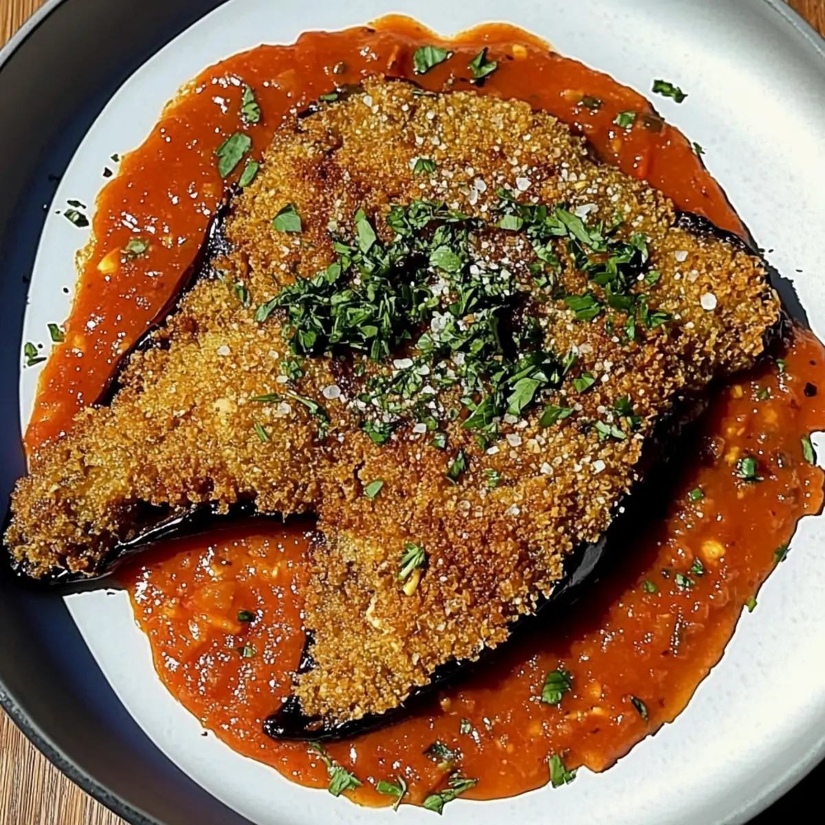 Eggplant Schnitzel with Tomato Sauce
