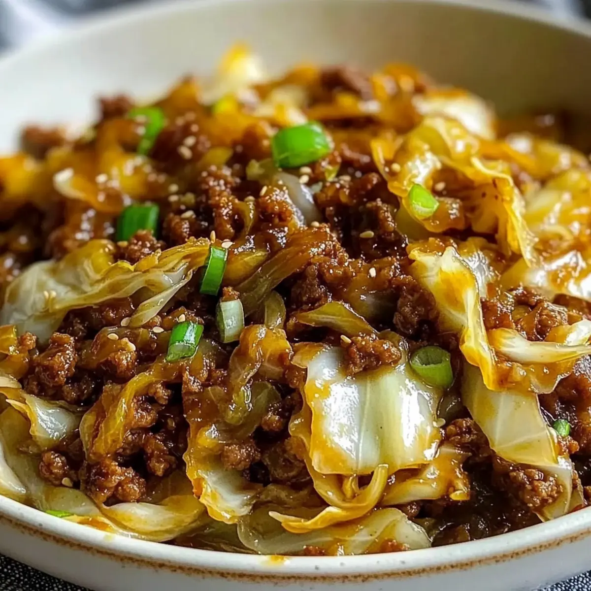 Low Carb Mongolian Ground Beef Cabbage