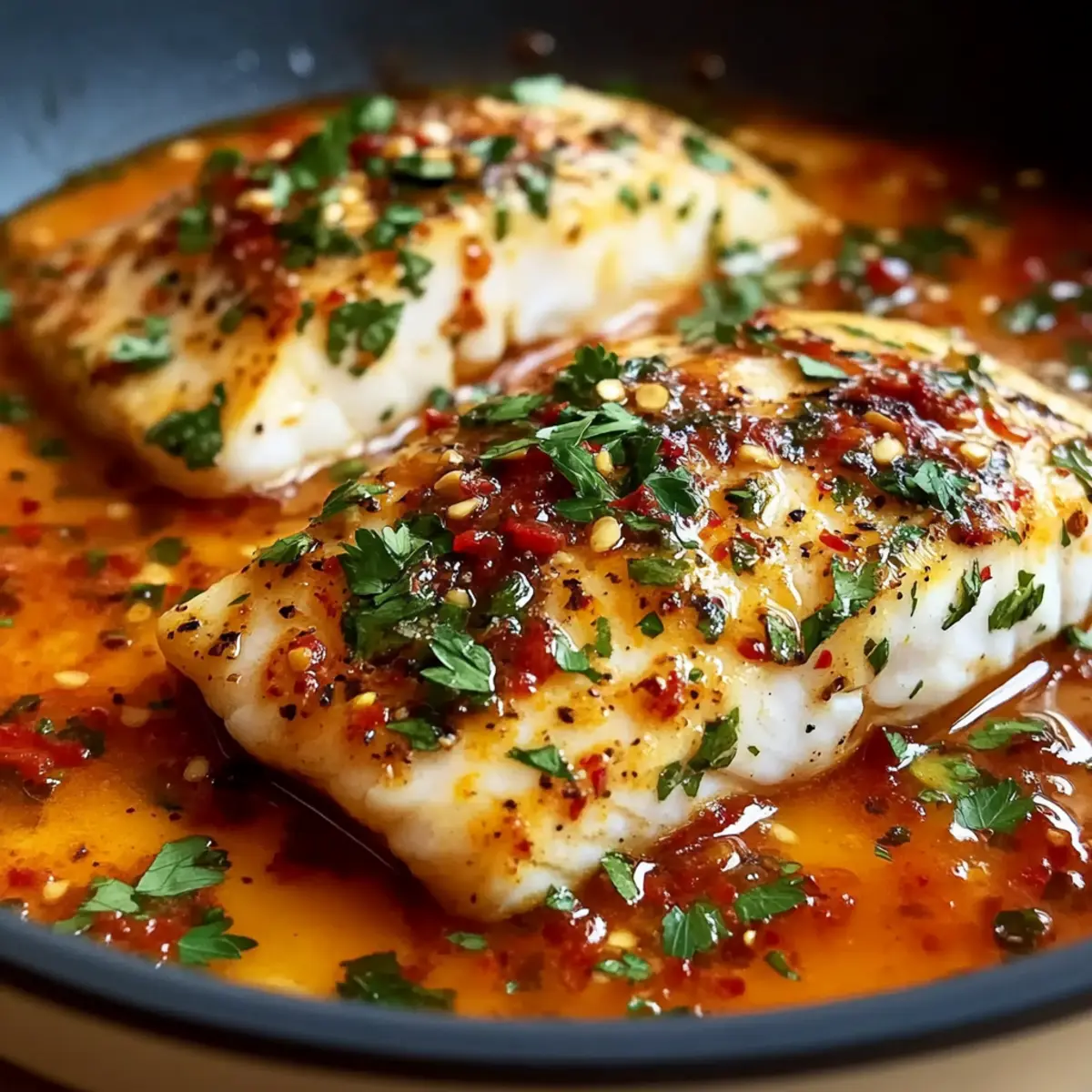 Tilapia in Roasted Pepper Sauce