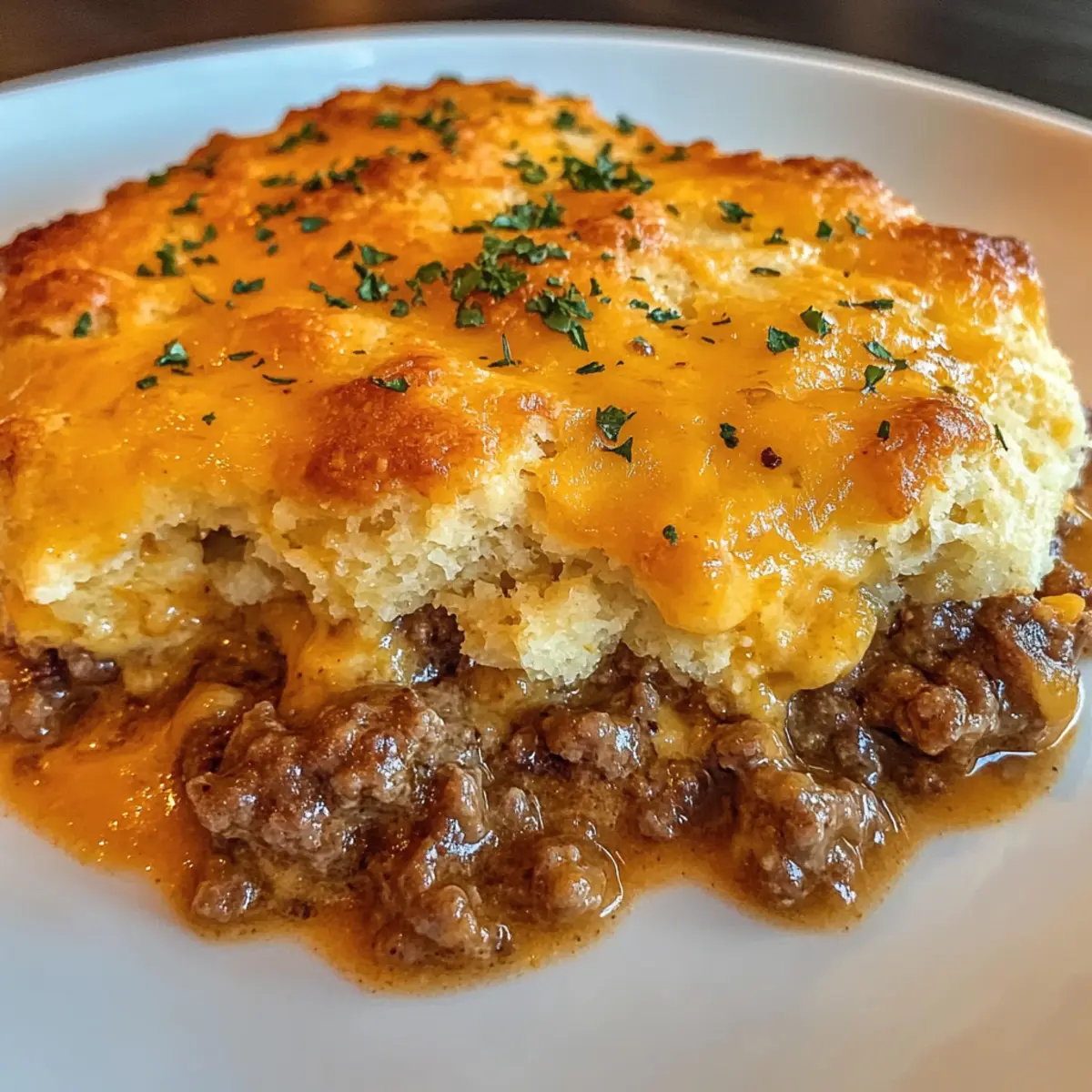 Cheddar Bay Hamburger Casserole