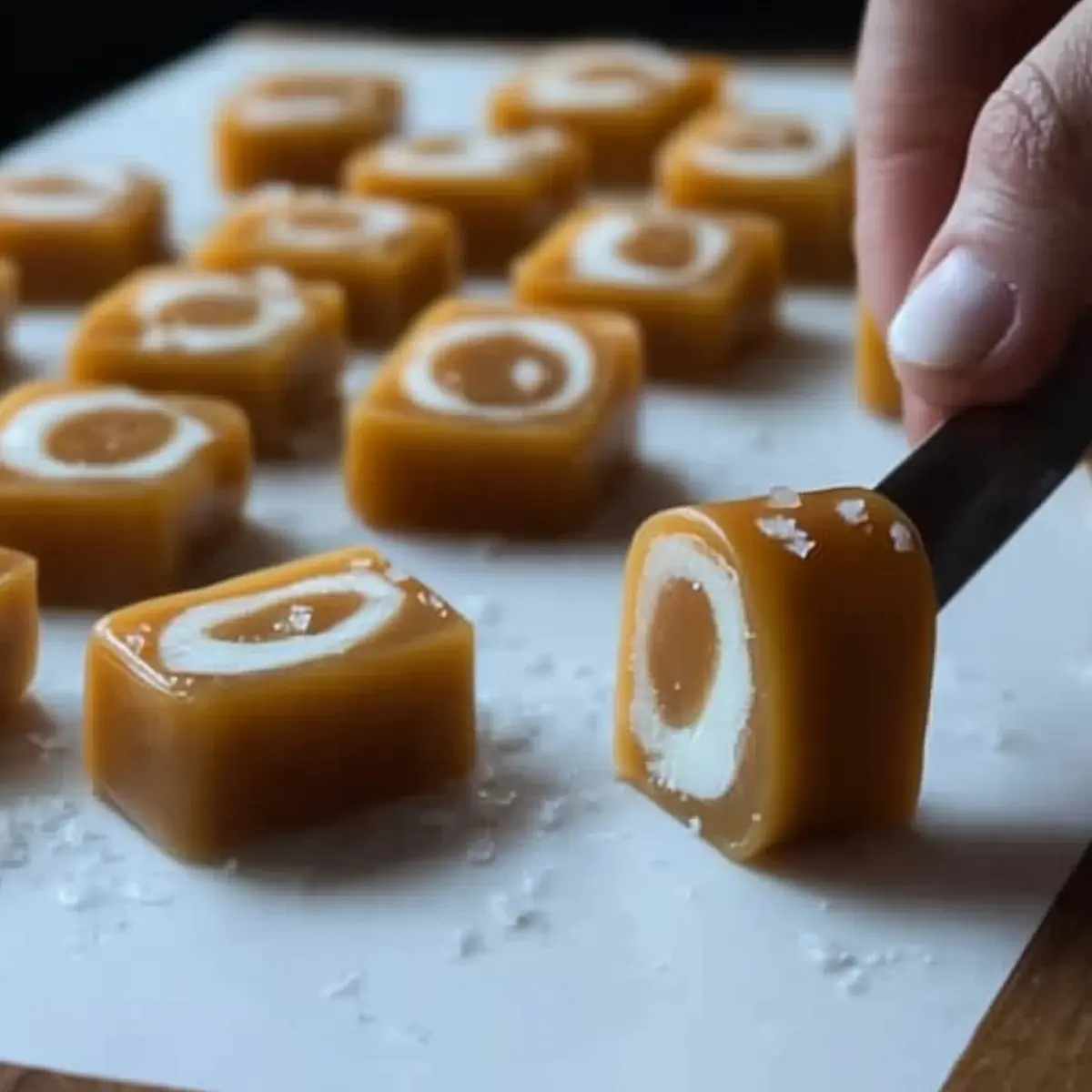 Vanilla cream filled caramel