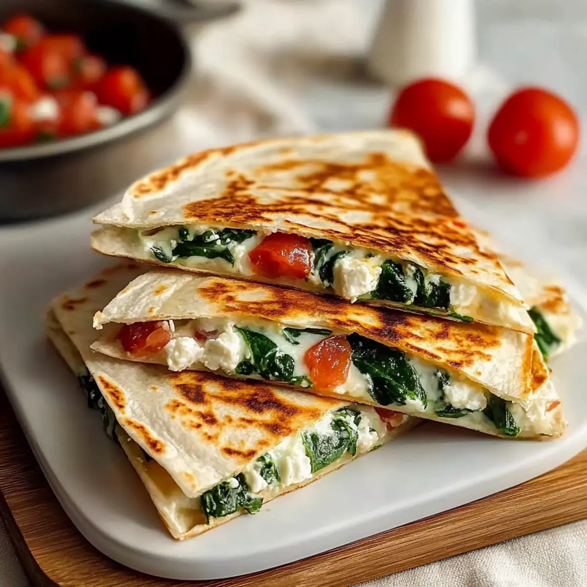 Cheesy Mediterranean Quesadilla