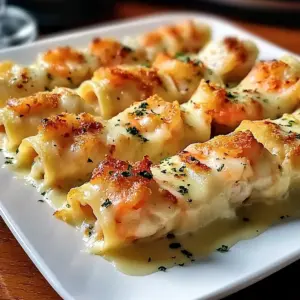 Creamy Garlic Parmesan Shrimp Roll-Ups