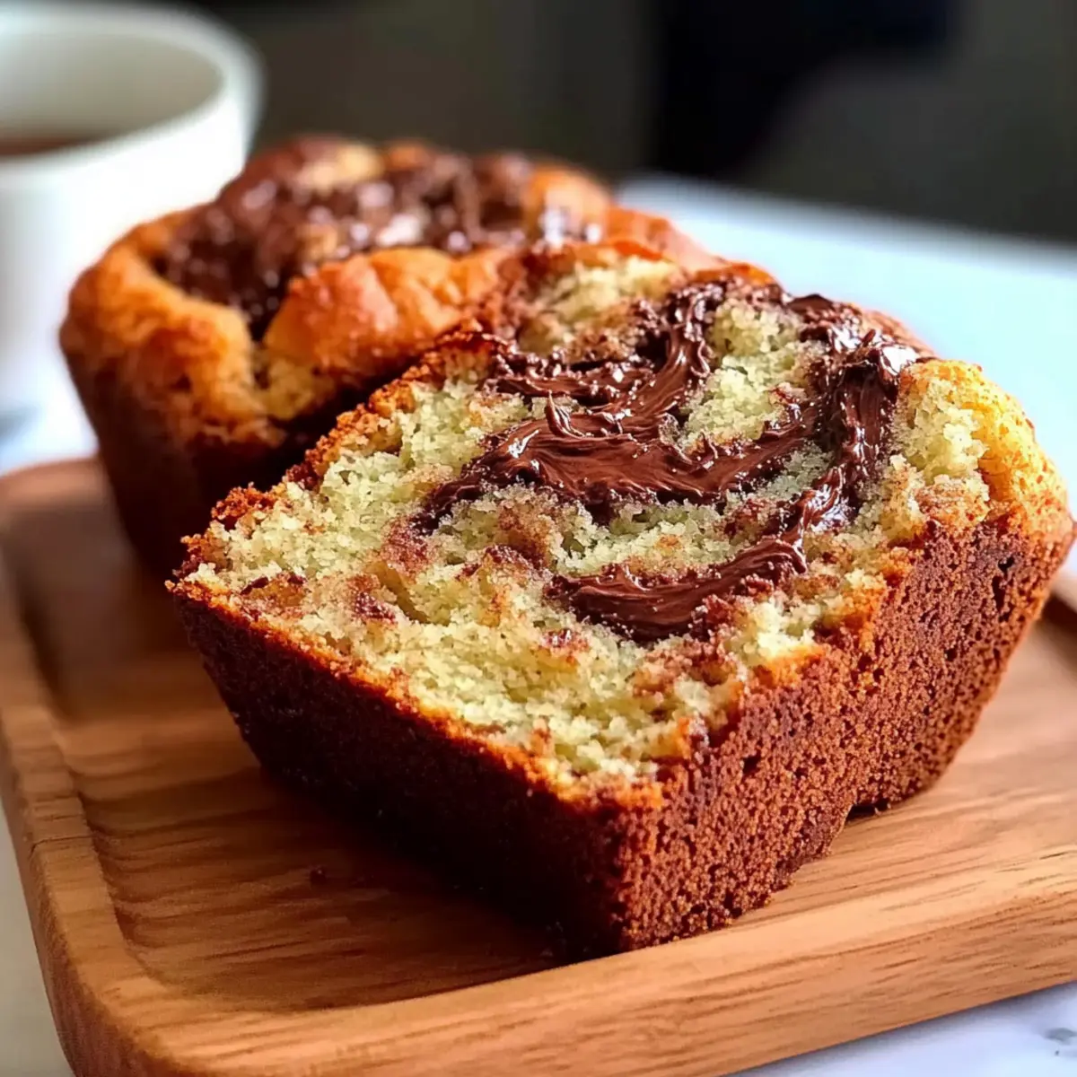 Decadent Nutella Swirl Banana Bread