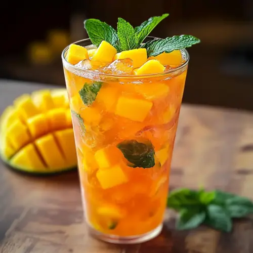 Homemade Mango Iced Tea